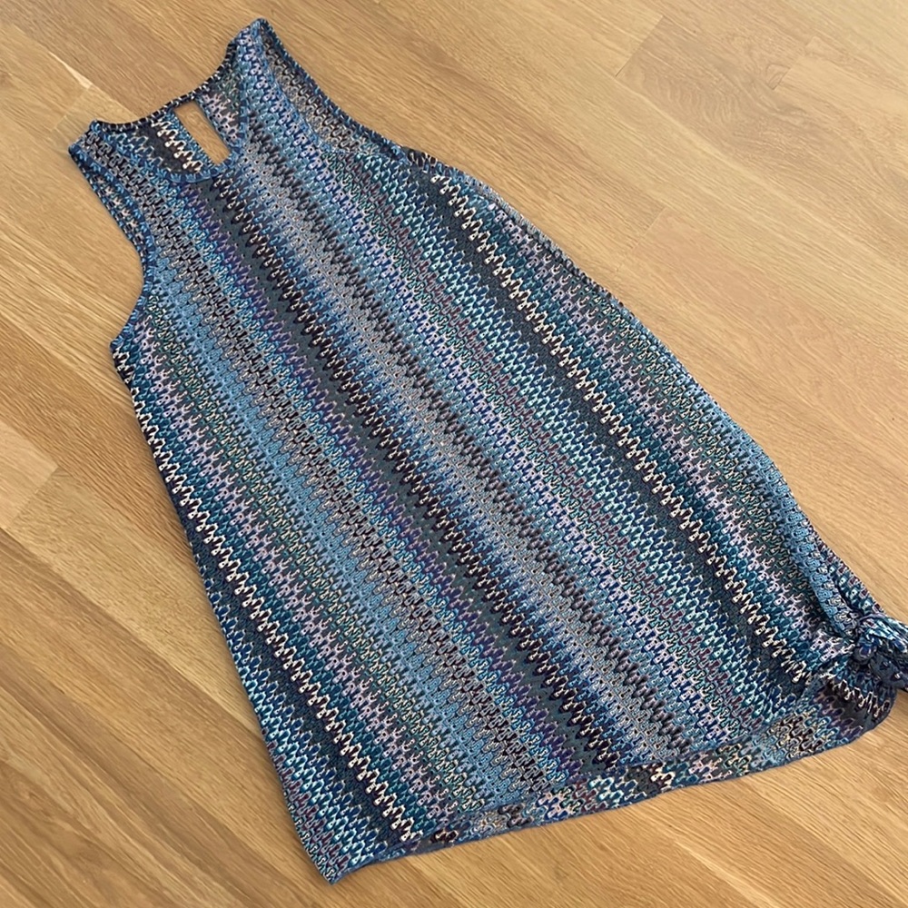 Becca Swim Coverup Dress Keyhole Back Tie Hem